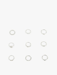 Kalpli 9'lu Yüzük Seti