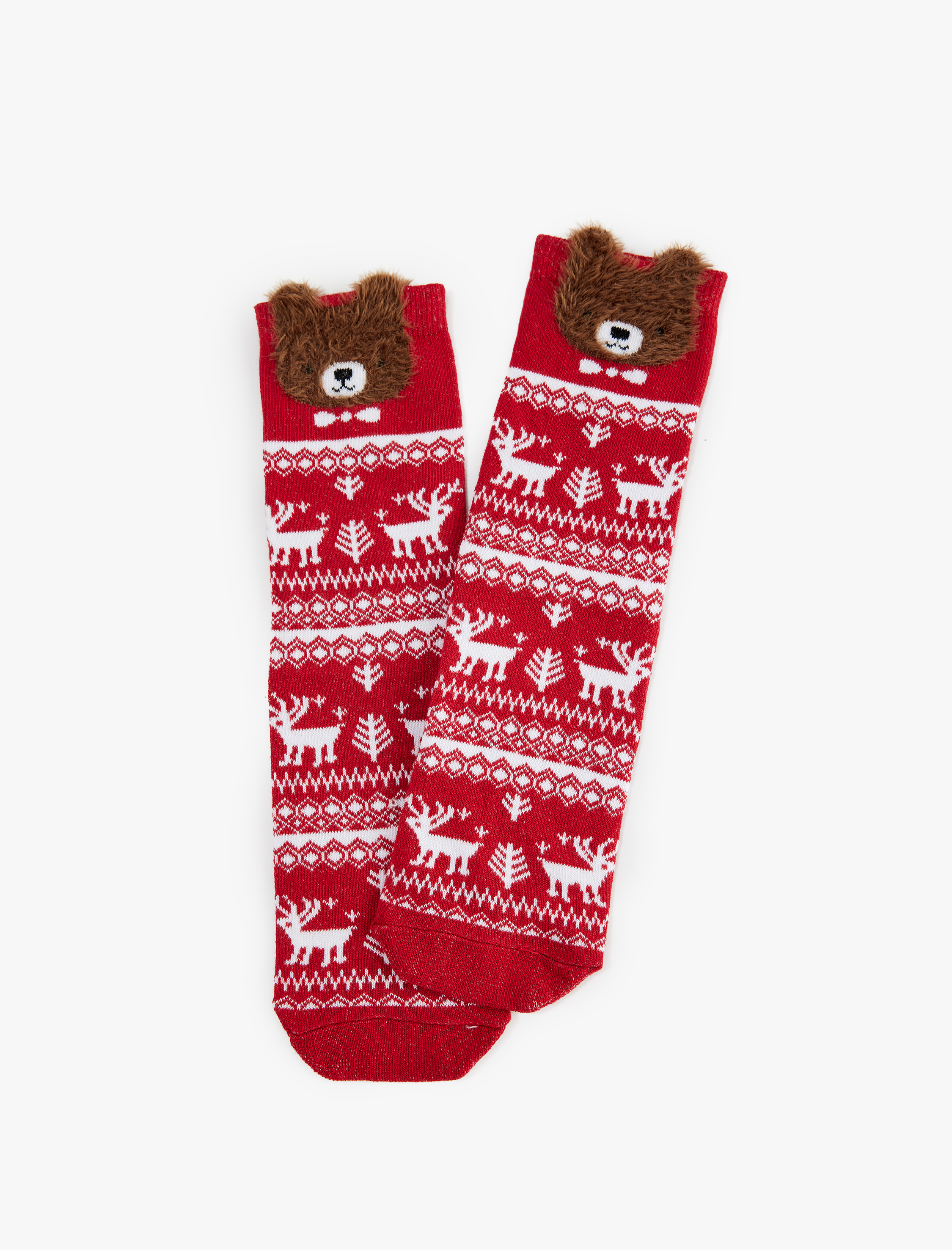  Kadın Ayıcıklı Soket Yılbaşı Çorabı