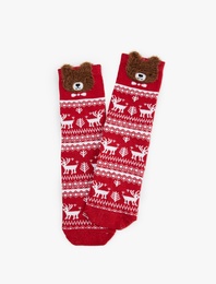 Ayıcıklı Soket Yılbaşı Çorabı