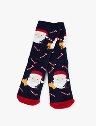 Noel Baba Baskılı Soket Havlu Yılbaşı Çorabı
