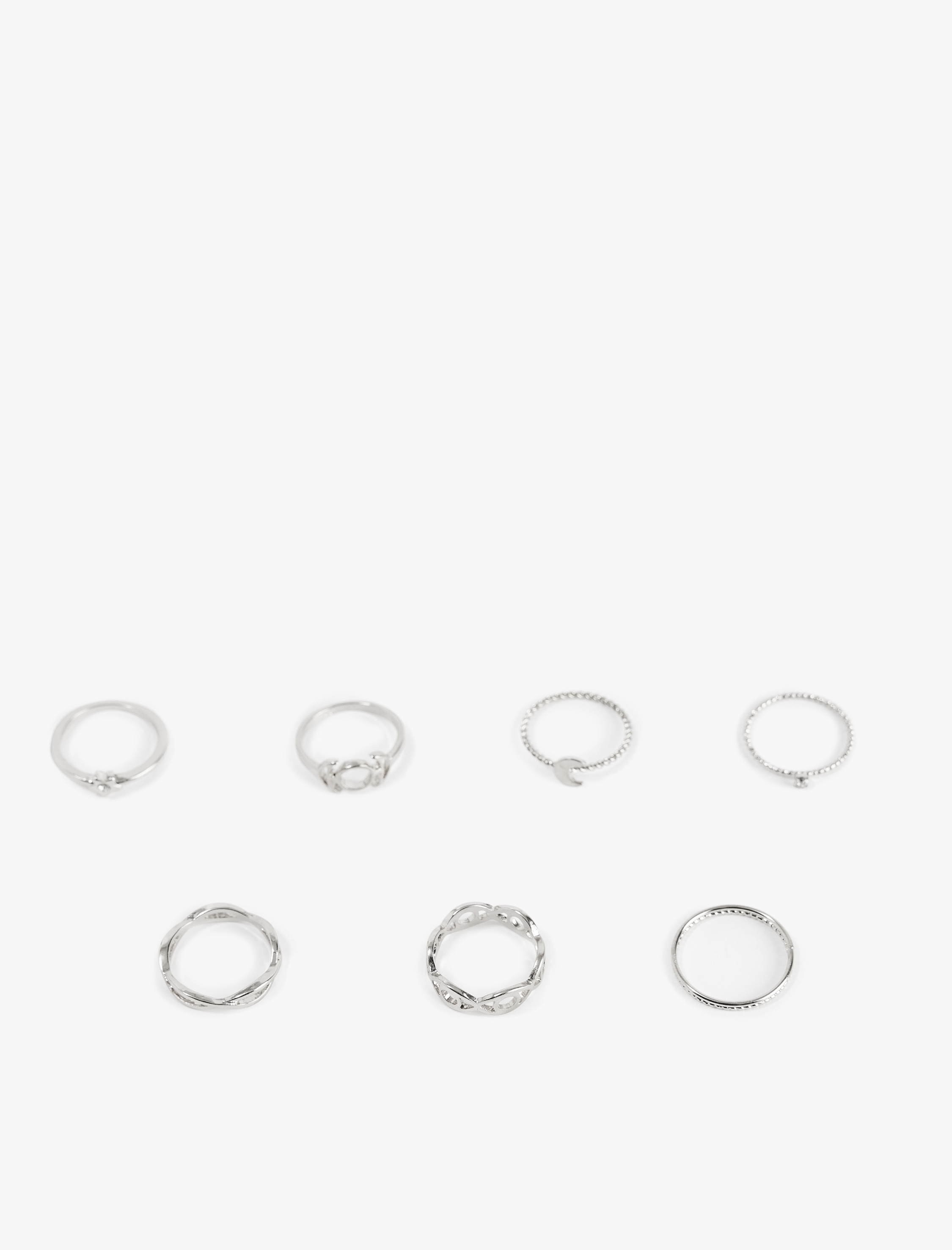  Kadın Taş Detaylı Burgu 7'li Yüzük Seti