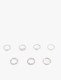 Taş Detaylı Burgu 7'li Yüzük Seti