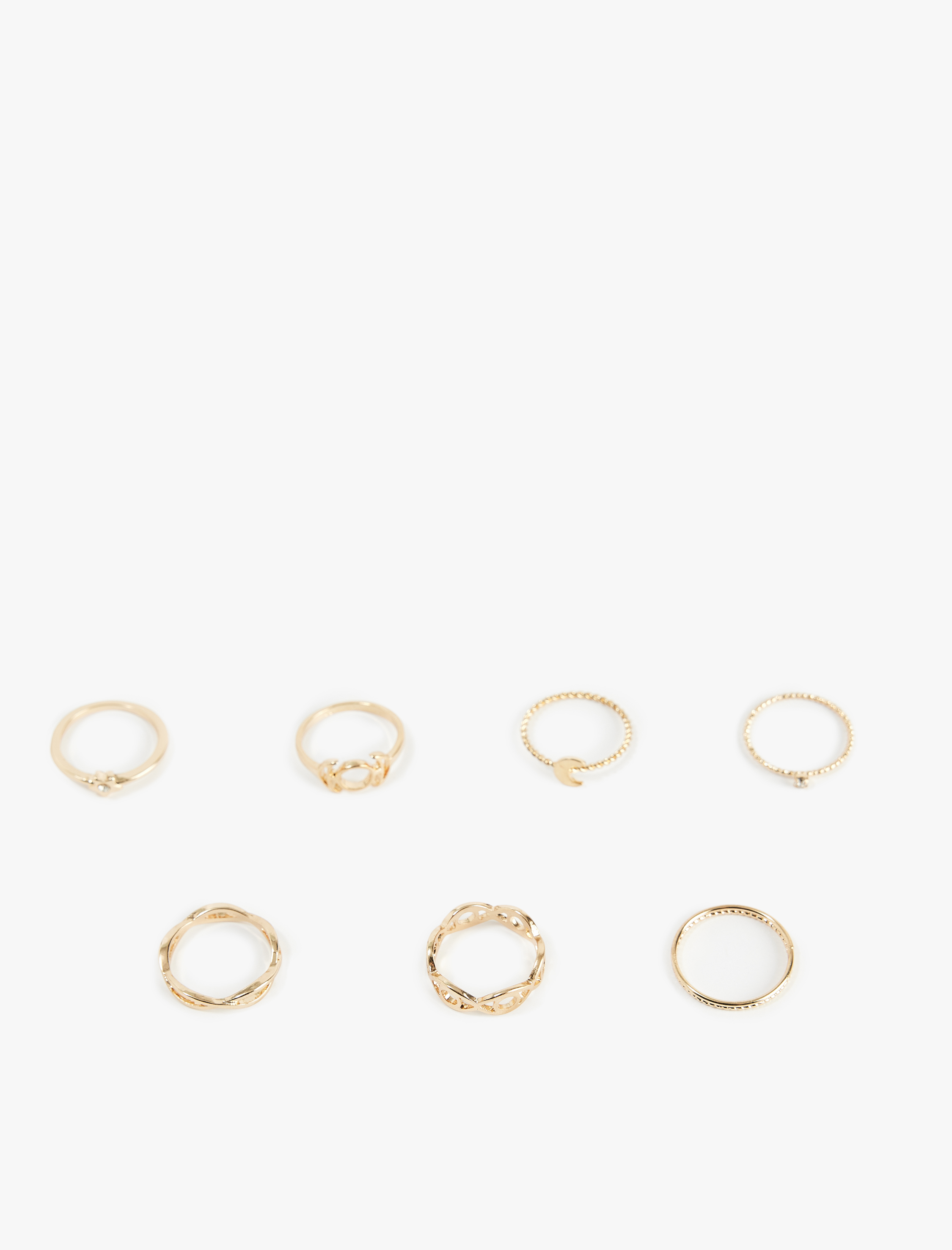  Kadın Taş Detaylı Burgu 7'li Yüzük Seti