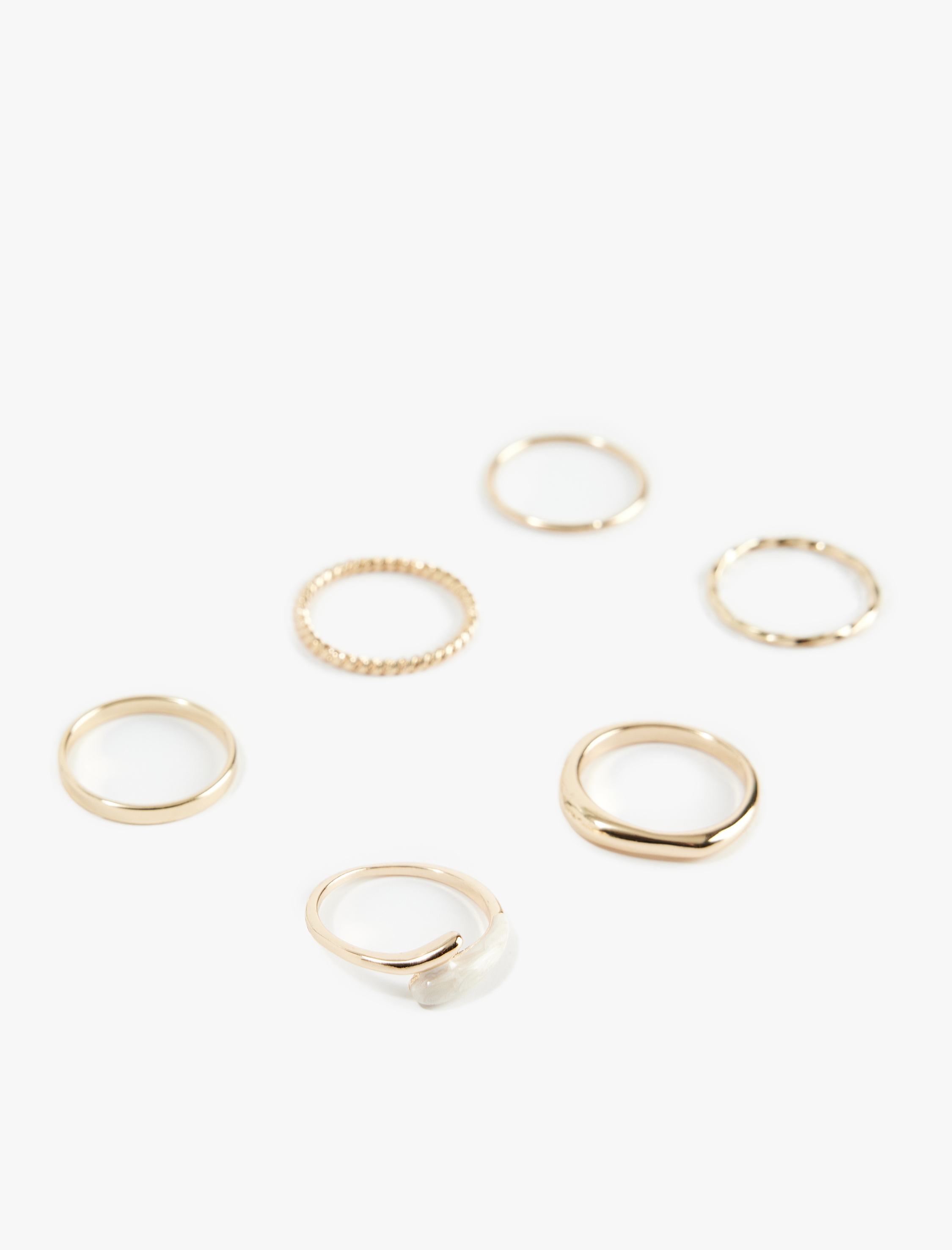  Kadın Burgu 6'lı Çelik Yüzük Seti