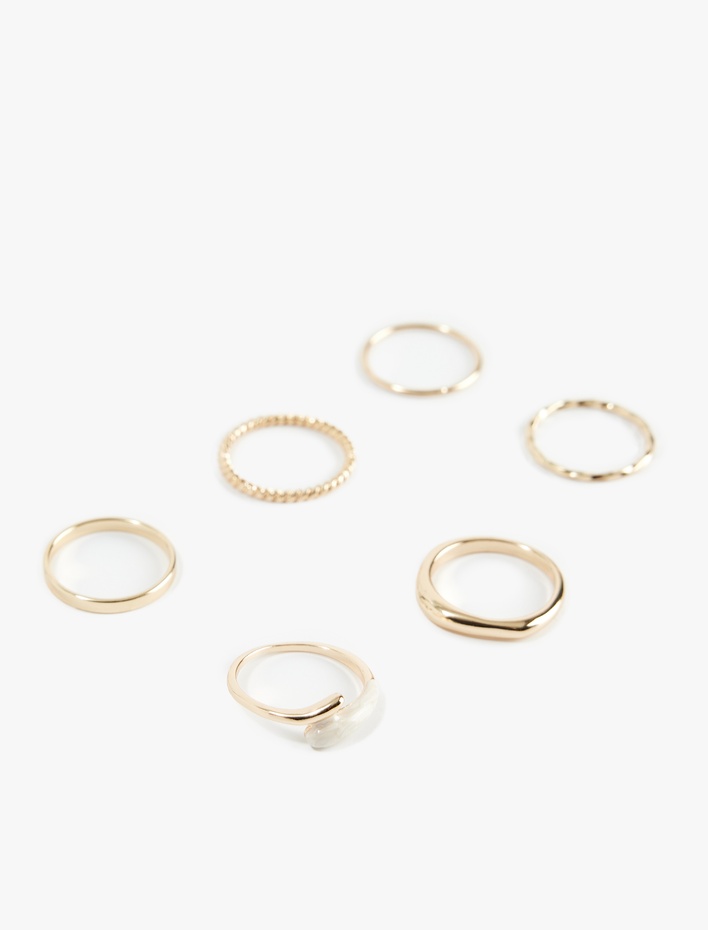 Kadın Burgu 6'lı Çelik Yüzük Seti