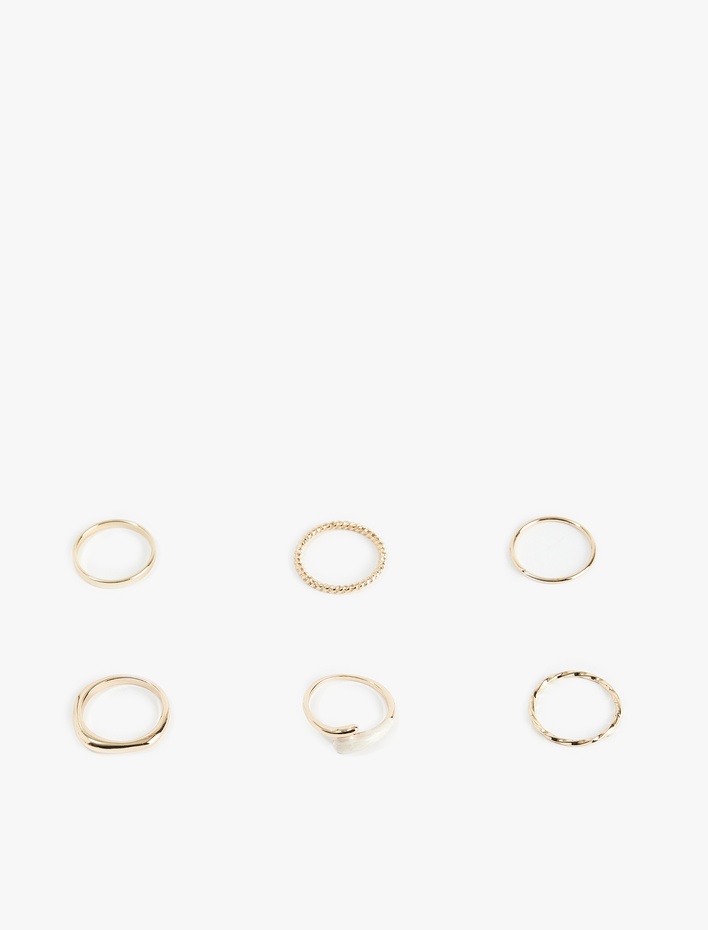 Kadın Burgu 6'lı Çelik Yüzük Seti