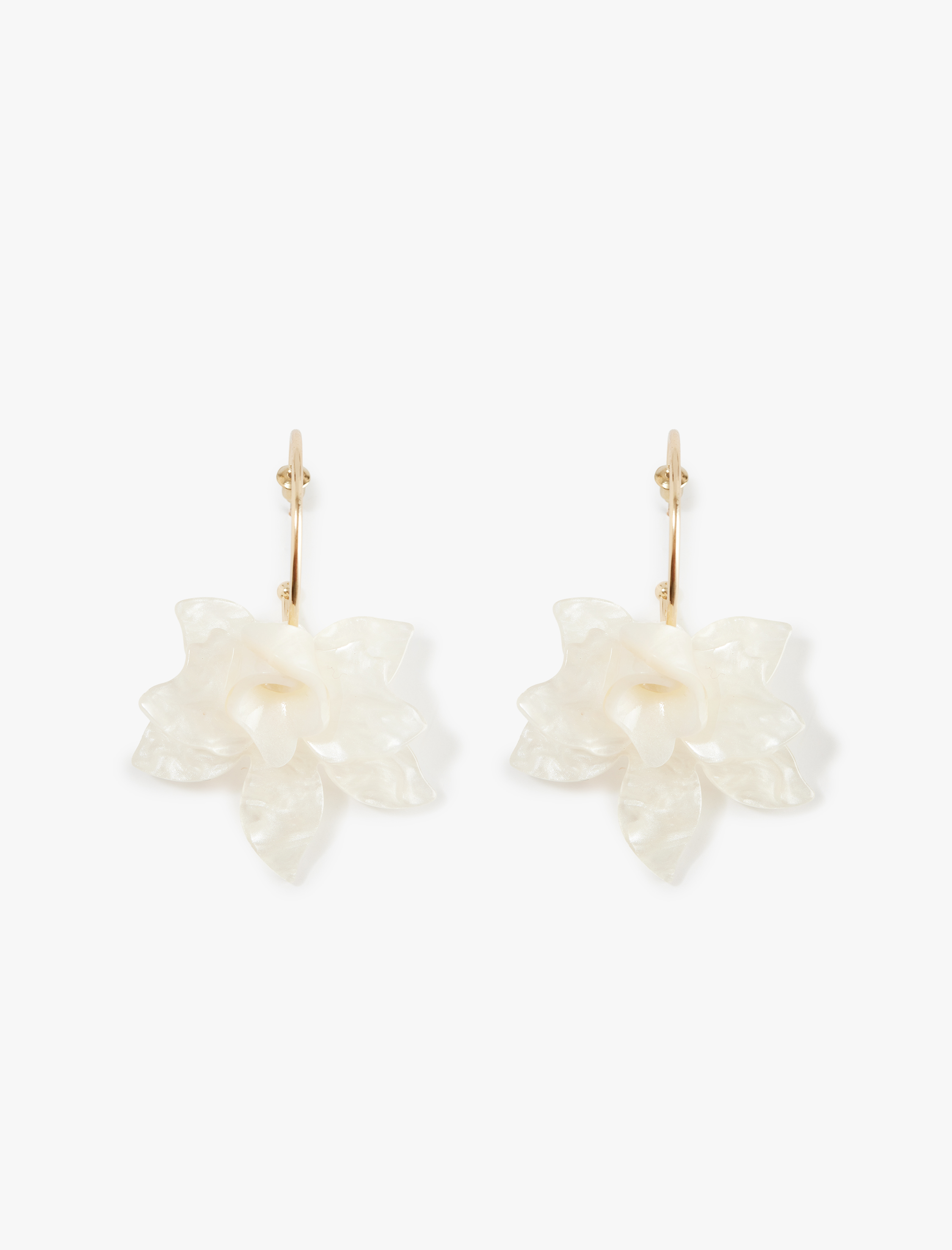  Kadın Çelik Karışımlı Çiçekli Halka Küpe