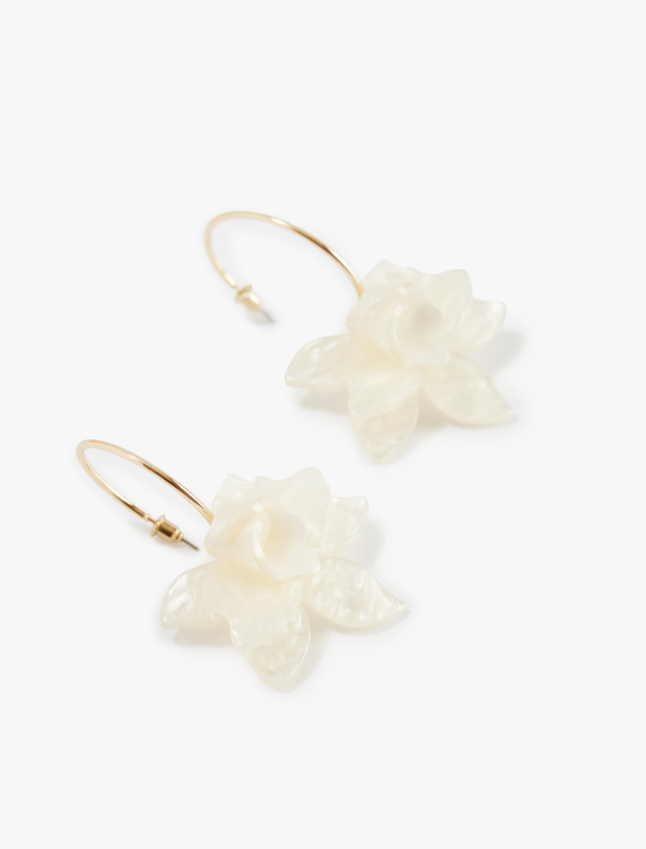  Kadın Çelik Karışımlı Çiçekli Halka Küpe