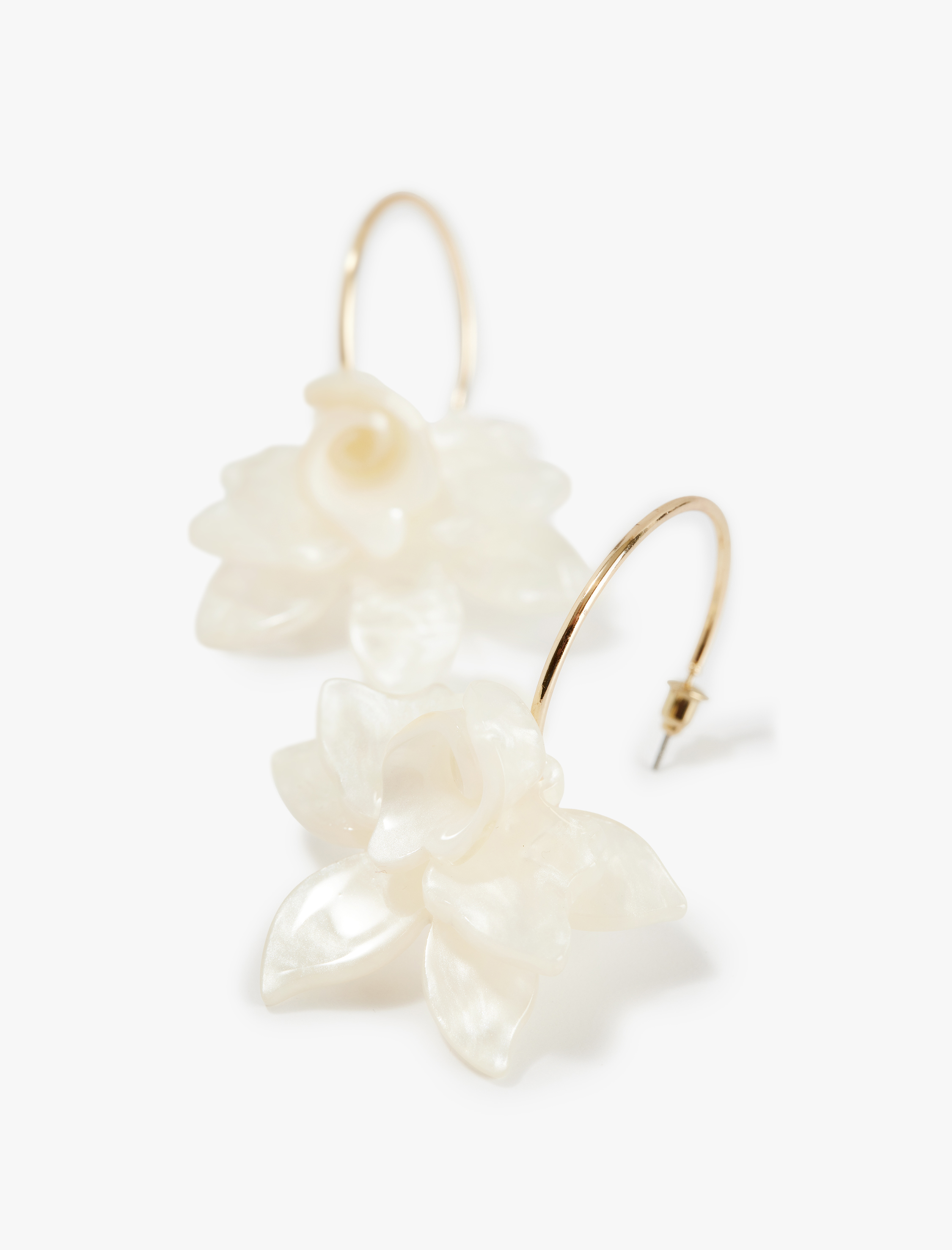  Kadın Çelik Karışımlı Çiçekli Halka Küpe