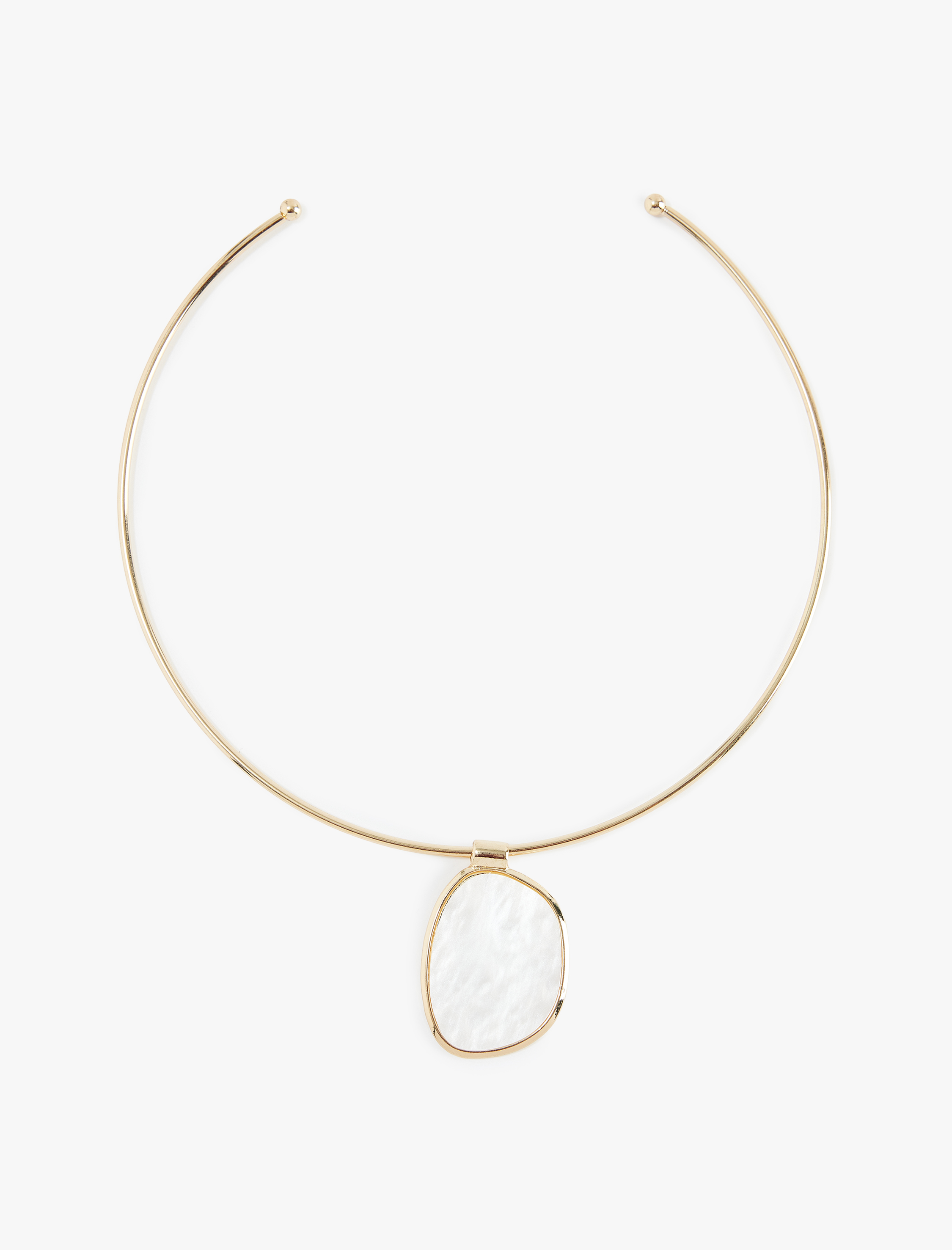  Kadın Büyük Taş Charmlı Çelik Choker Kolye