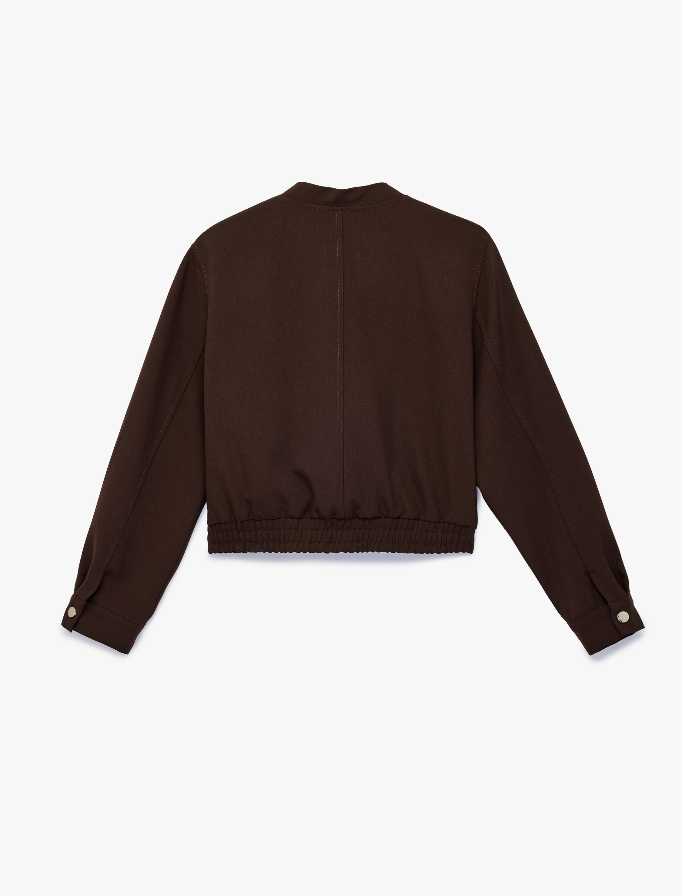   Kolej Yaka Fermuarlı Cepli Uzun Kollu Bomber Ceket