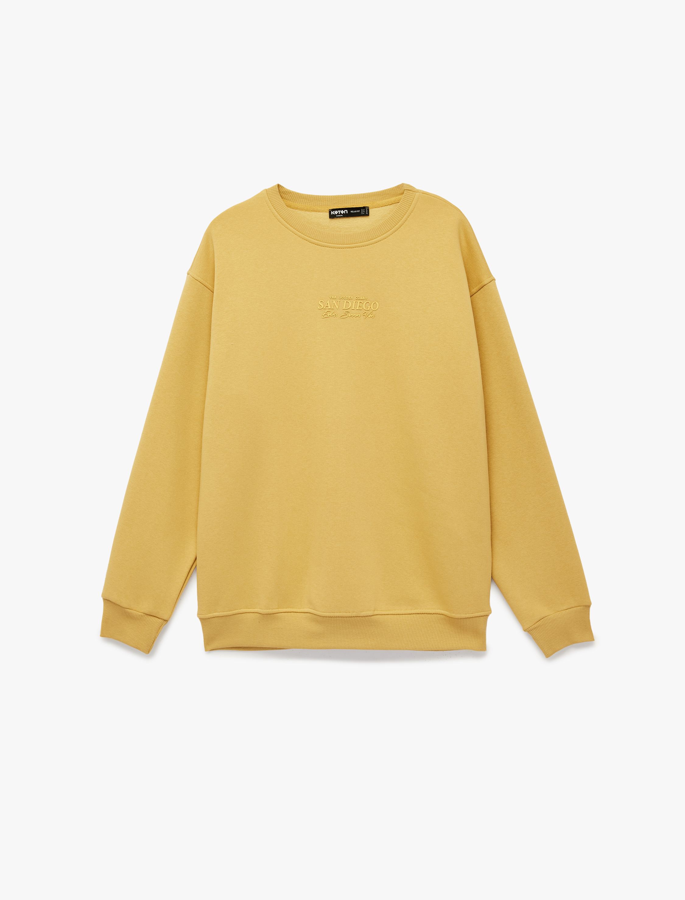   Uzun Kollu Bisiklet Yaka Oversize Baskılı Sweatshirt