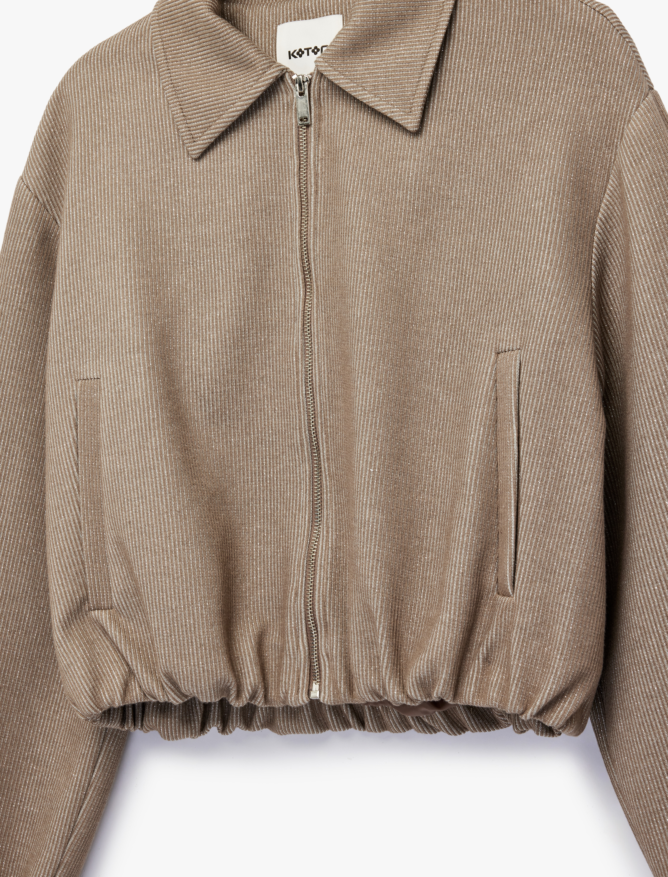   Koton X Şahika Ercümen - Uzun Kollu Cepli Fermuarlı Kısa Bomber Ceket