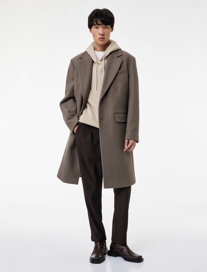  Normal Bel Cep Detaylı Düğmeli Fitilli Chino Pantolon