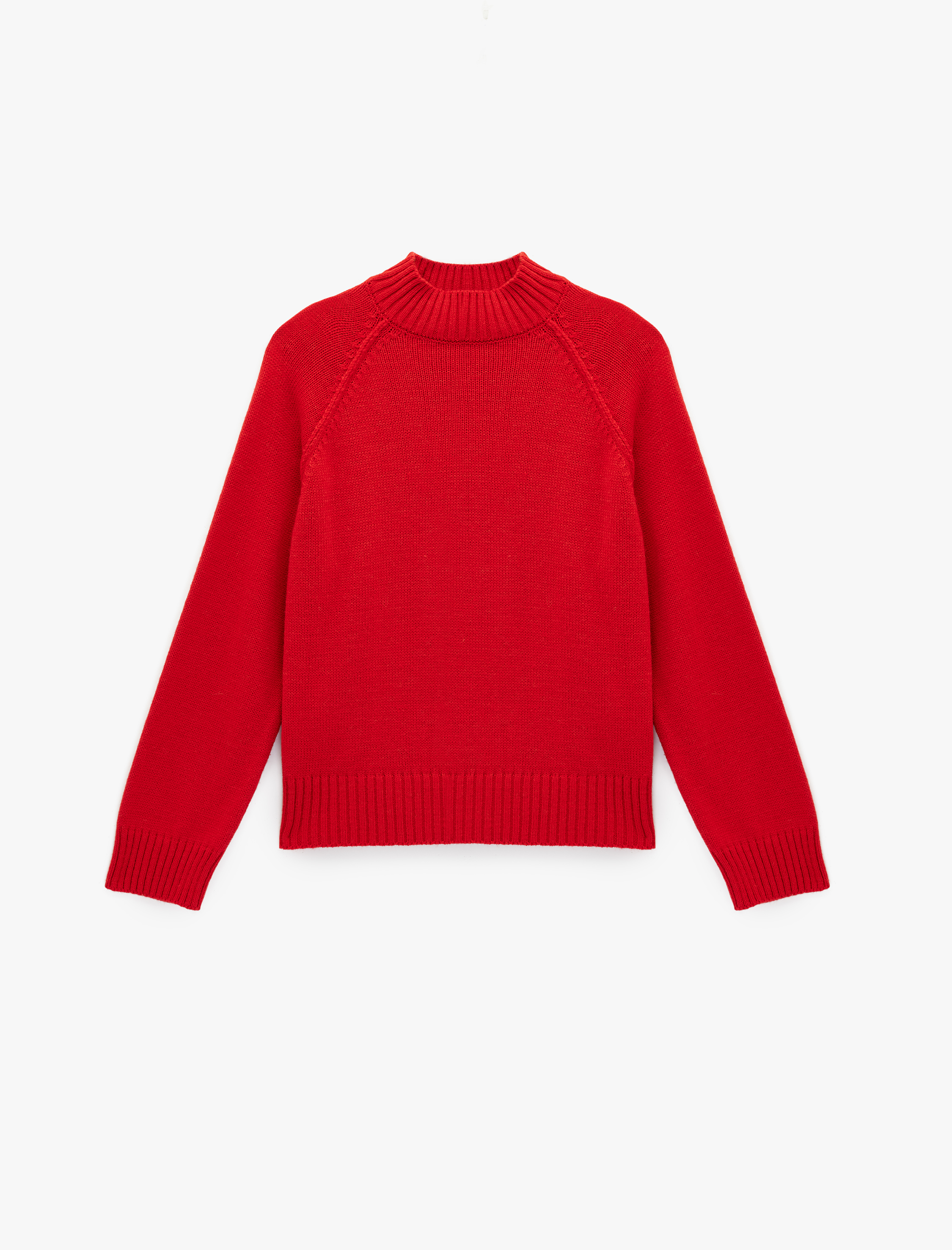   Uzun Kollu Dik Yaka Oversize Triko Kazak