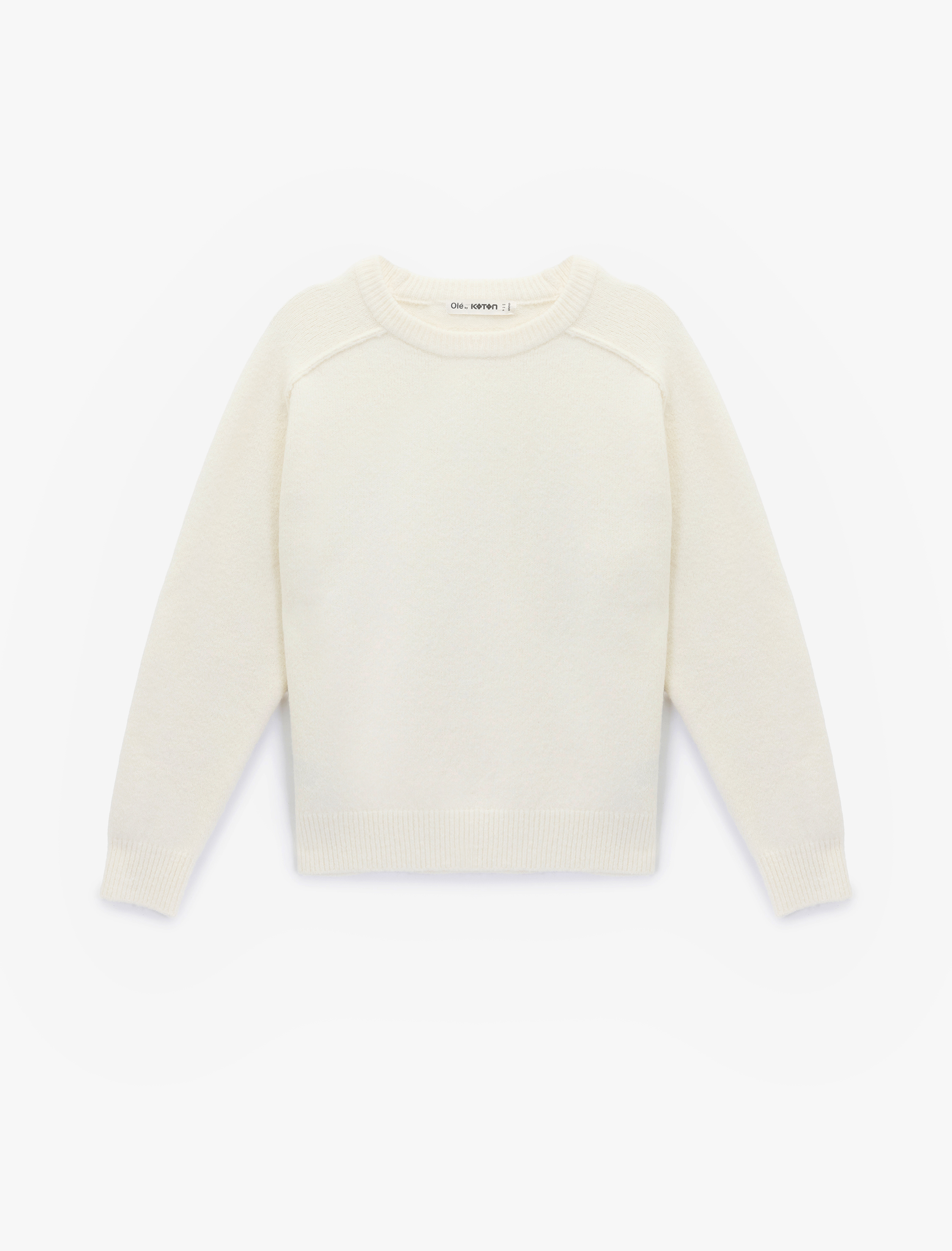   Uzun Kollu Bisiklet Yaka Dikiş Detaylı Basic Triko Kazak