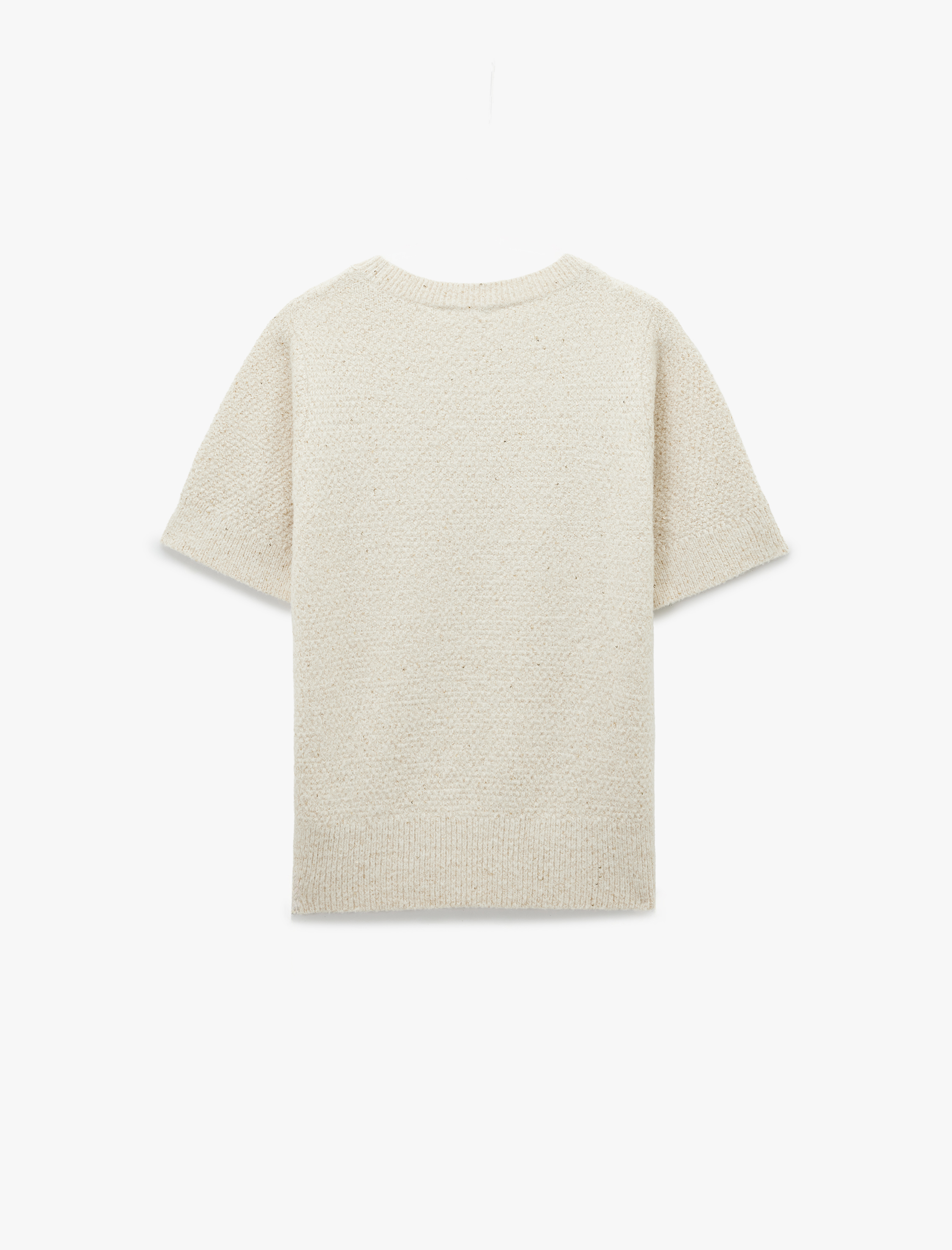   Yarım Kol Bisiklet Yaka Parıltılı Pul İşlemeli Triko Kazak