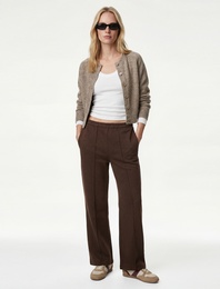 Koton X Sibil Çetinkaya - Nervür Detaylı Düz Paça Pantolon