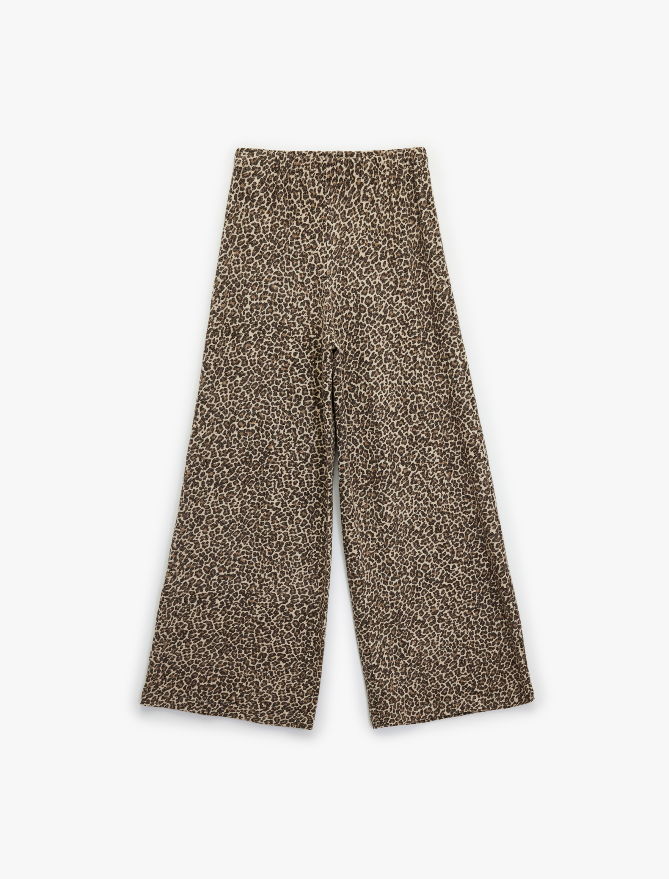   Leopar Desenli Rahat Kesim Viskon Karışımlı Geniş Paça Pijama Altı