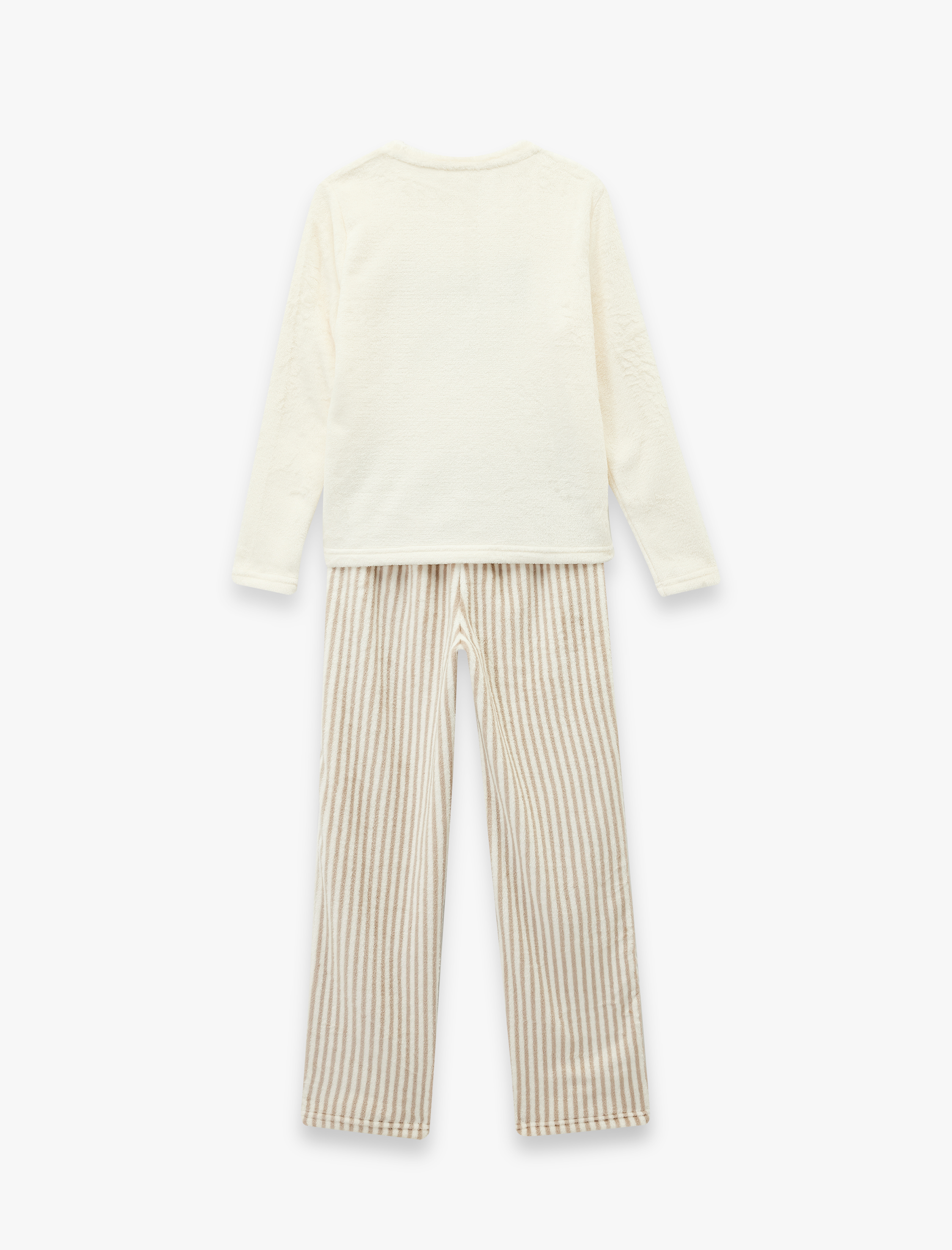   Rahat Kalıp Uzun Kollu Bisiklet Yaka 2'li Pijama Takımı