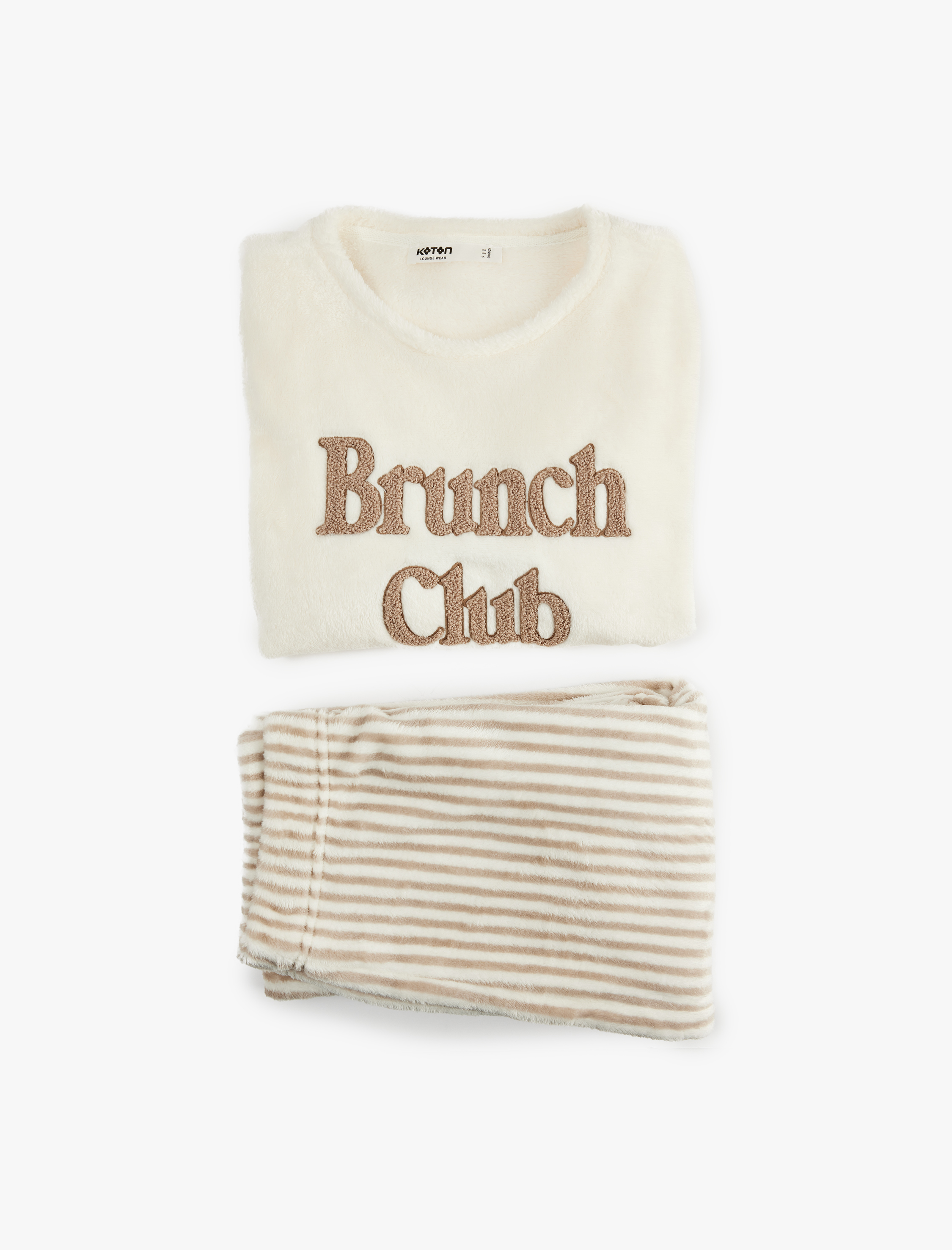   Rahat Kalıp Uzun Kollu Bisiklet Yaka 2'li Pijama Takımı