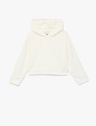 Uzun Kollu Basic Kapşonlu Sweatshirt