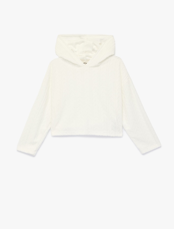 Kız Çocuk Uzun Kollu Basic Kapşonlu Sweatshirt