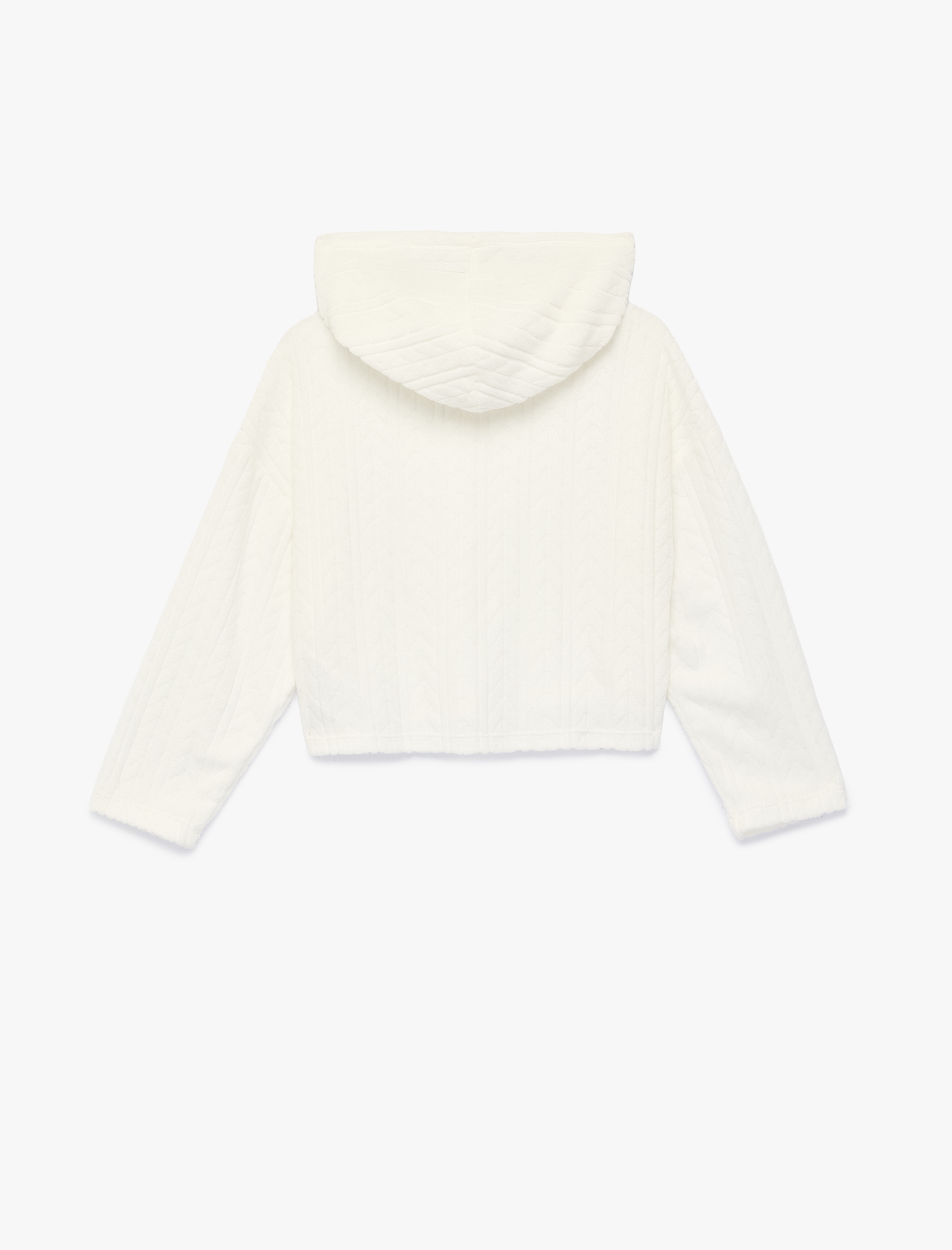  Kız Çocuk Uzun Kollu Basic Kapşonlu Sweatshirt