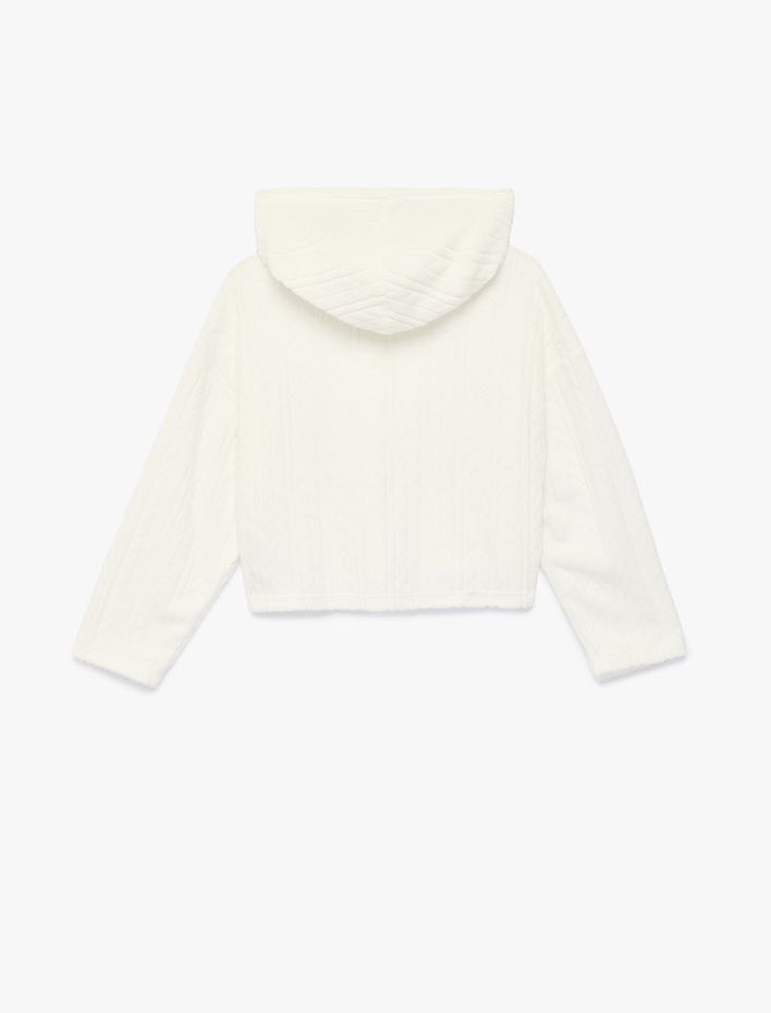 Kız Çocuk Uzun Kollu Basic Kapşonlu Sweatshirt