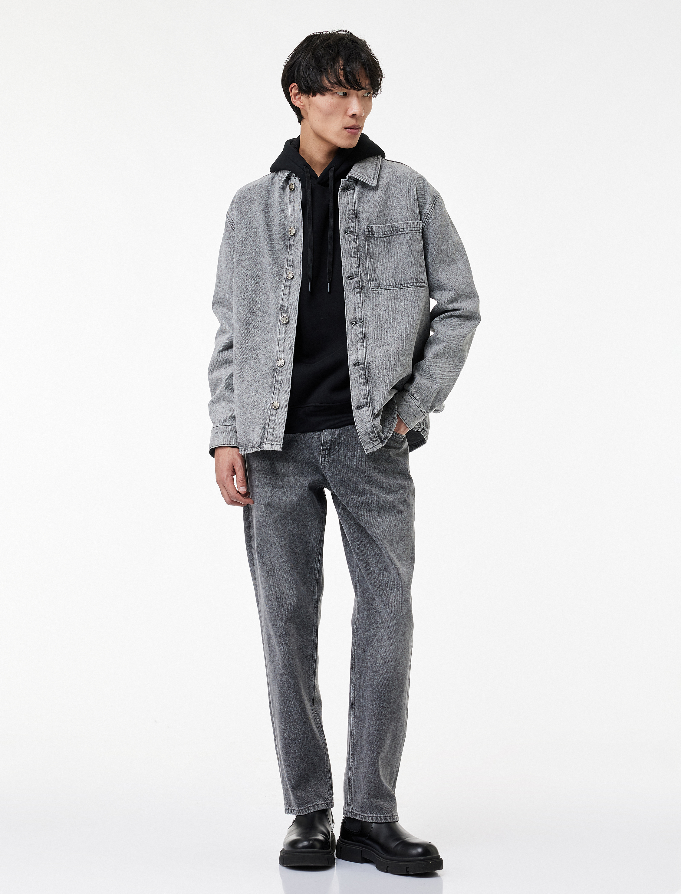   Normal Bel Pamuklu Vintage Straight Fit Jean Pantolon