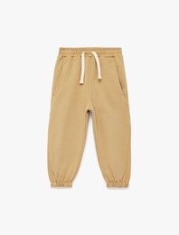 Pamuklu Beli Bağcıklı Bacis Jogger Eşofman Altı