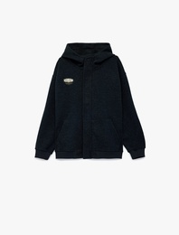 Fermuarlı Uzun Kollu Oversize Kapşonlu Ceket