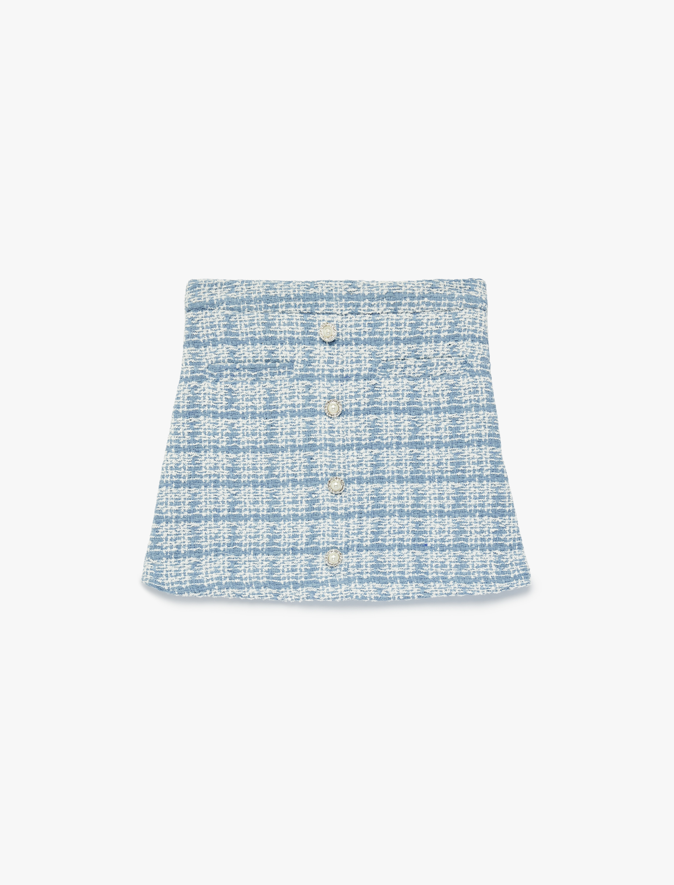  Kız Çocuk İnci Düğme Detaylı A Kesim Mini Tüvit Etek