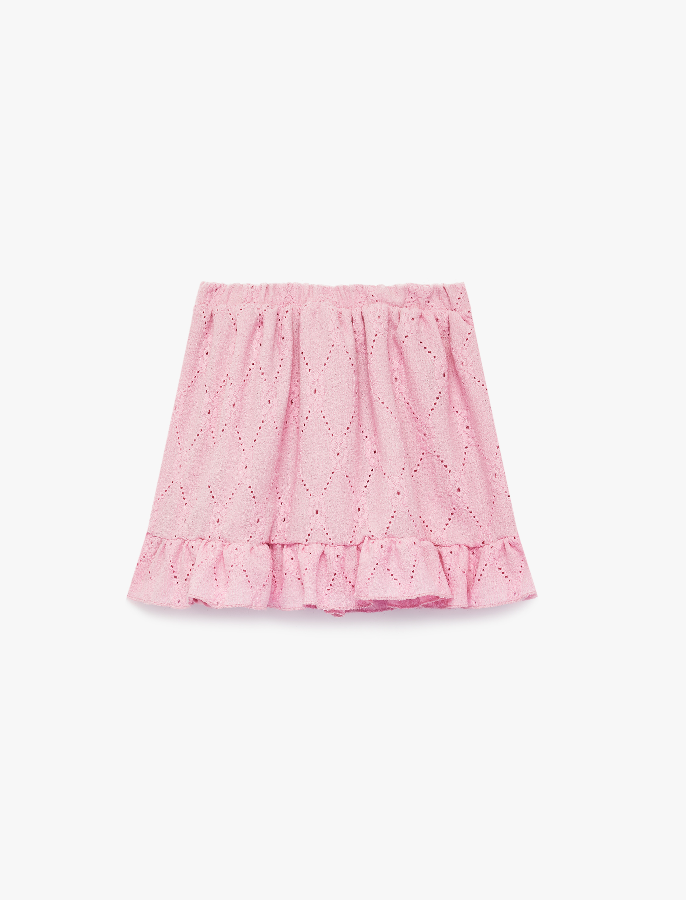  Kız Bebek Fırfırlı Katmanlı Beli Lastikli Brodeli Etek