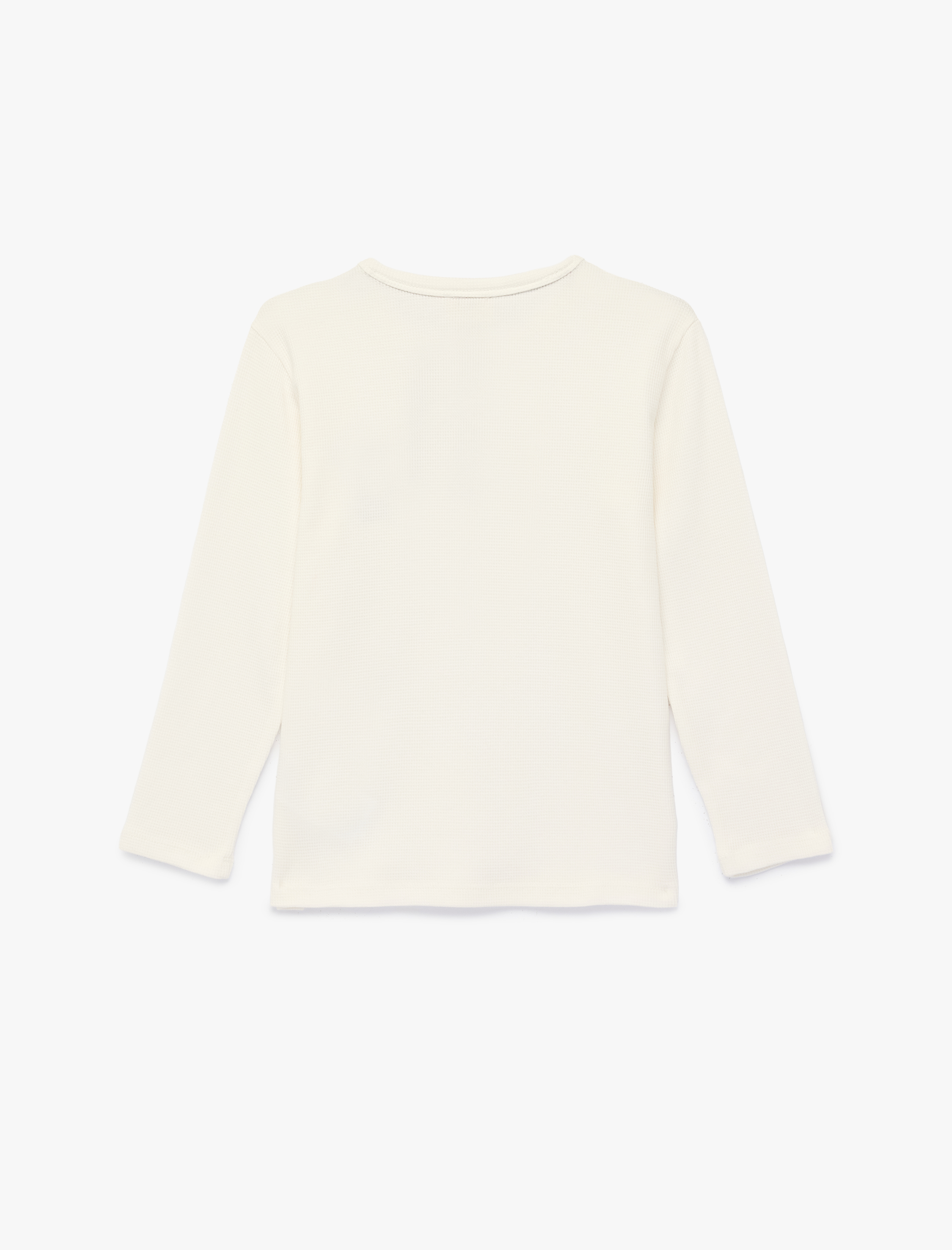  Erkek Çocuk Pamuklu Düğme Detaylı Uzun Kollu Bisiklet Yaka Pijama Üstü