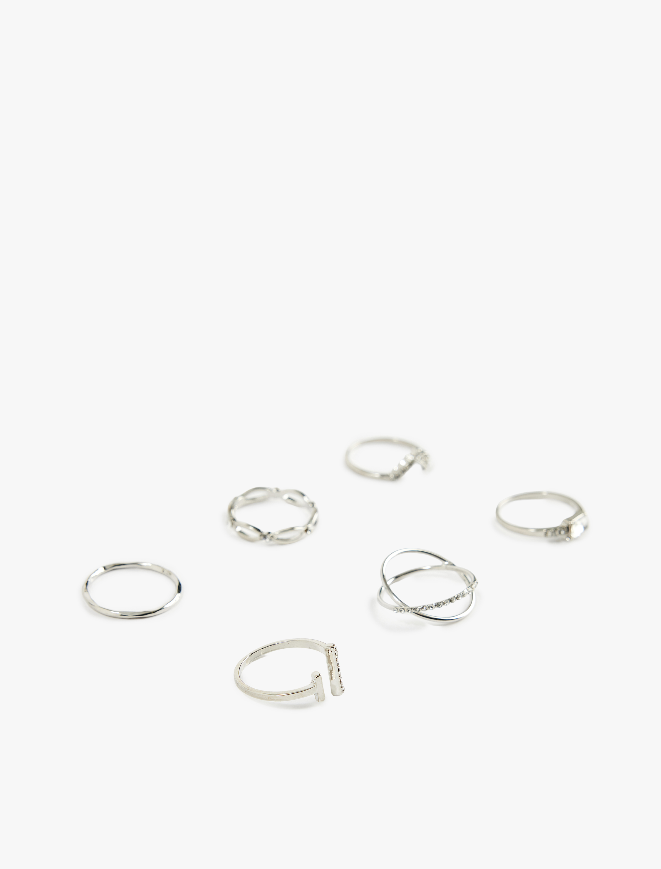  Kadın Taş Detaylı 6'lı Yüzük Seti