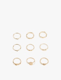 Kalpli 9'lu Yüzük Seti