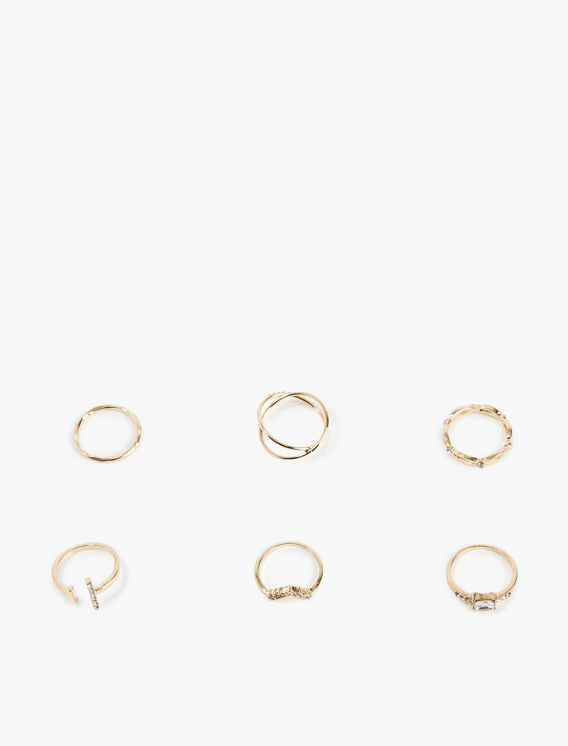  Kadın Taş Detaylı 6'lı Yüzük Seti