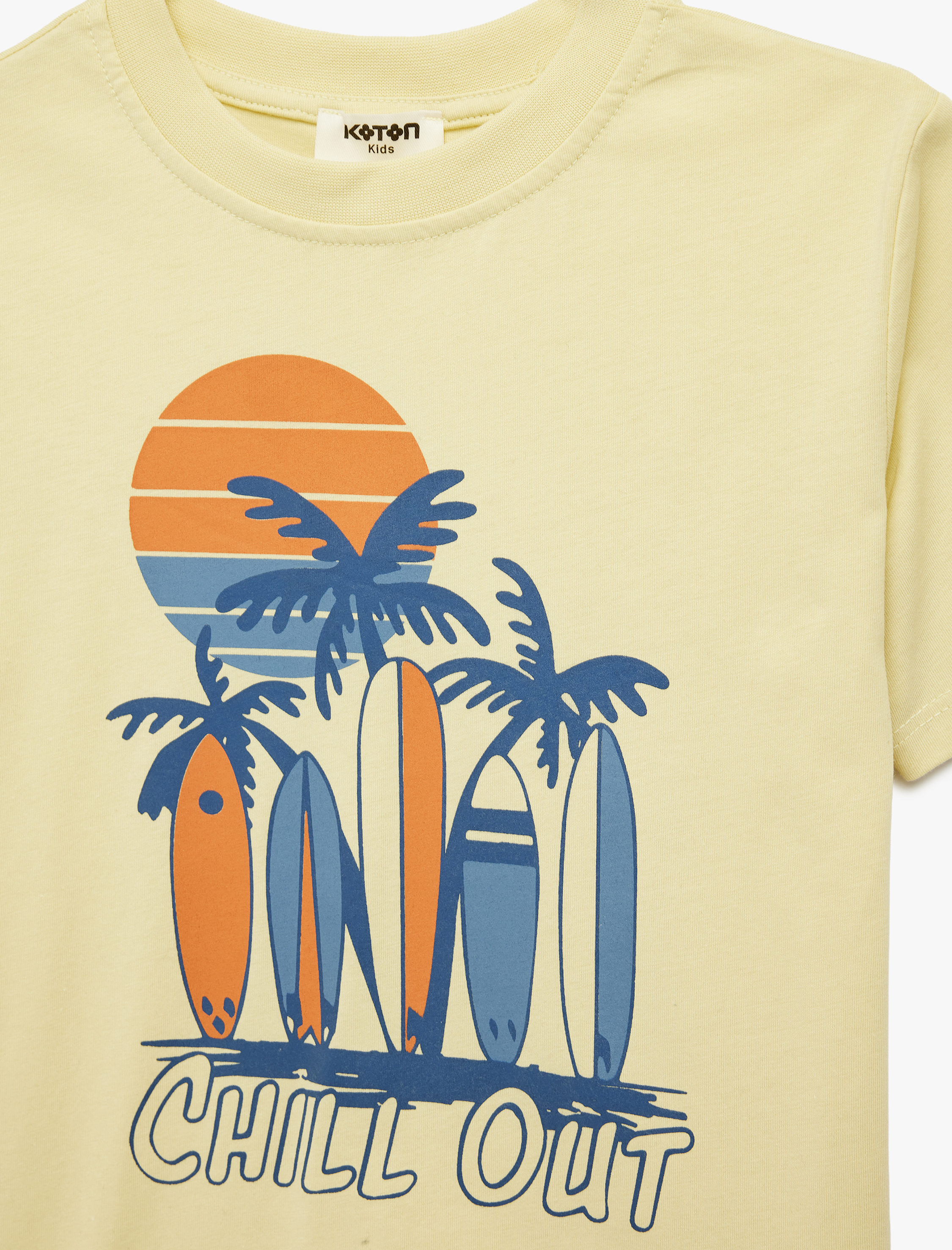  Erkek Çocuk Pamuklu Bisiklet Yaka Baskılı Kısa Kollu Tişört