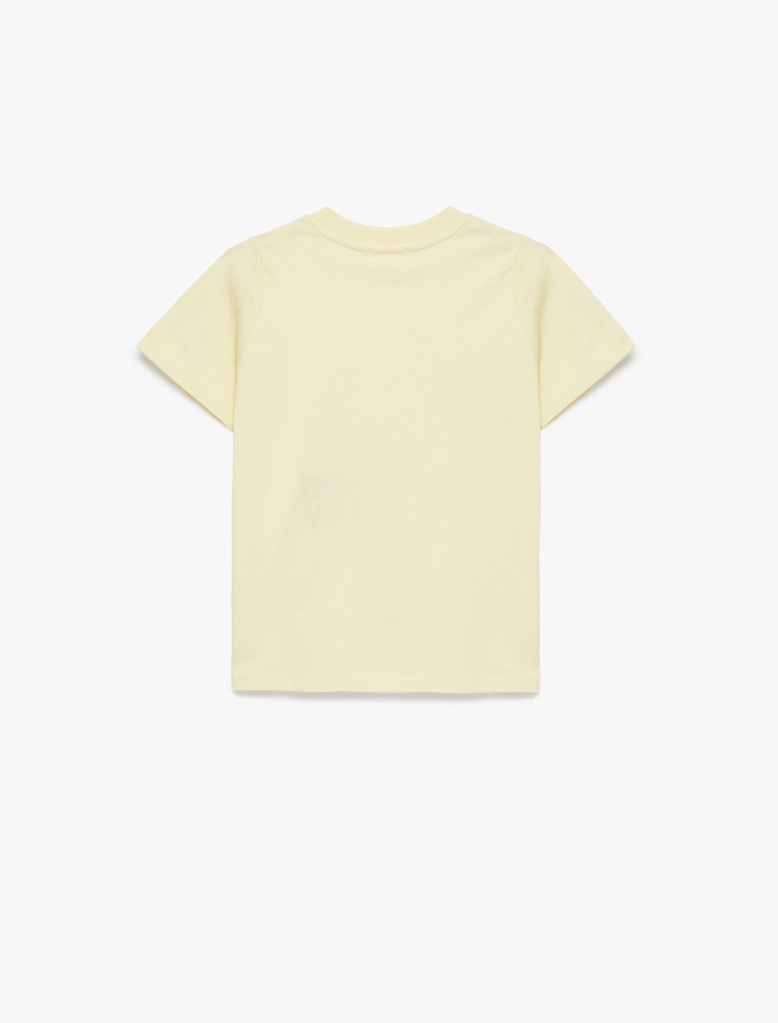 Kız Çocuk Pullu Payetli Kısa Kollu Bisiklet Yaka Pamuklu Tişört