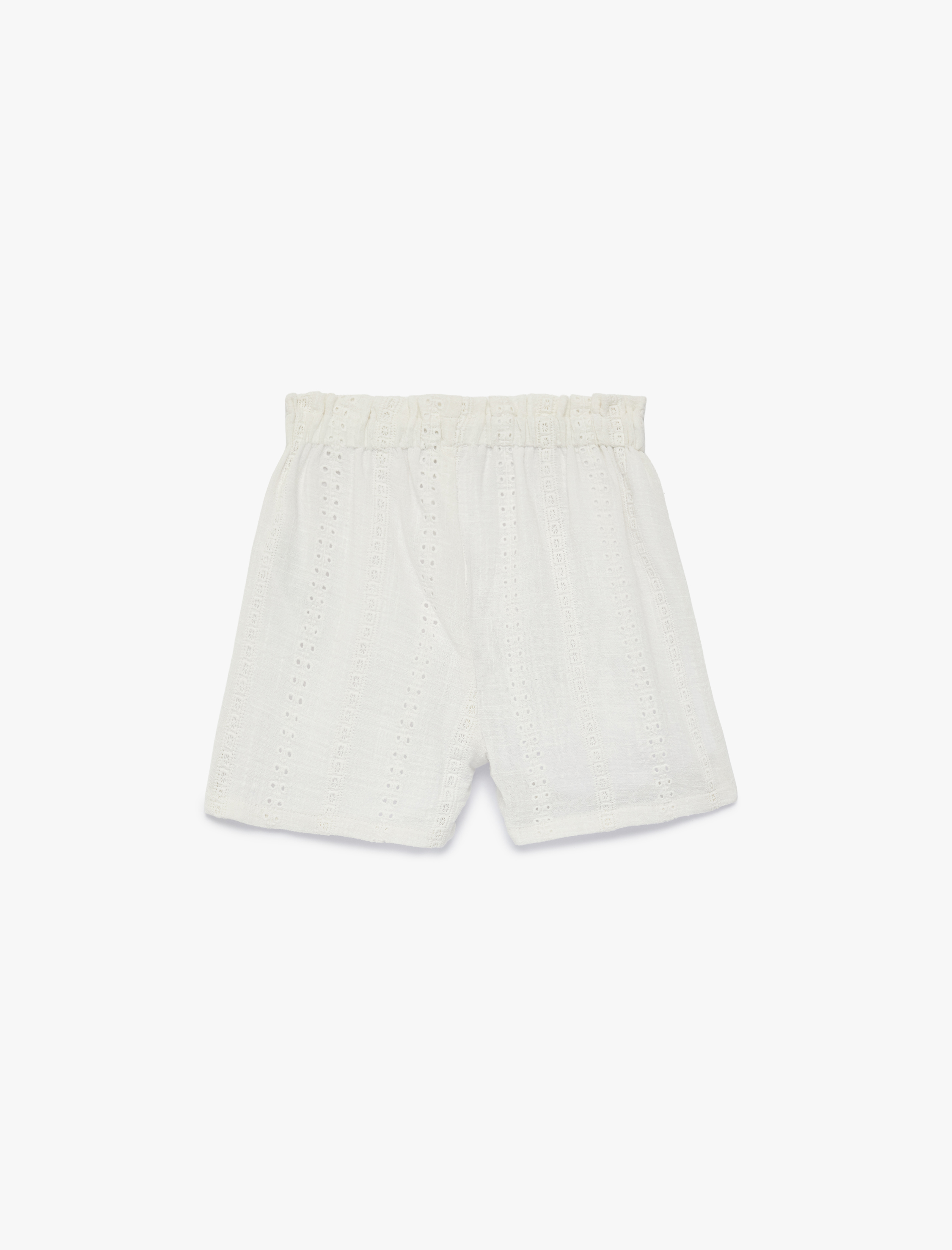  Kız Çocuk Pamuklu Yüksek Bel Beli Lastikli Şort