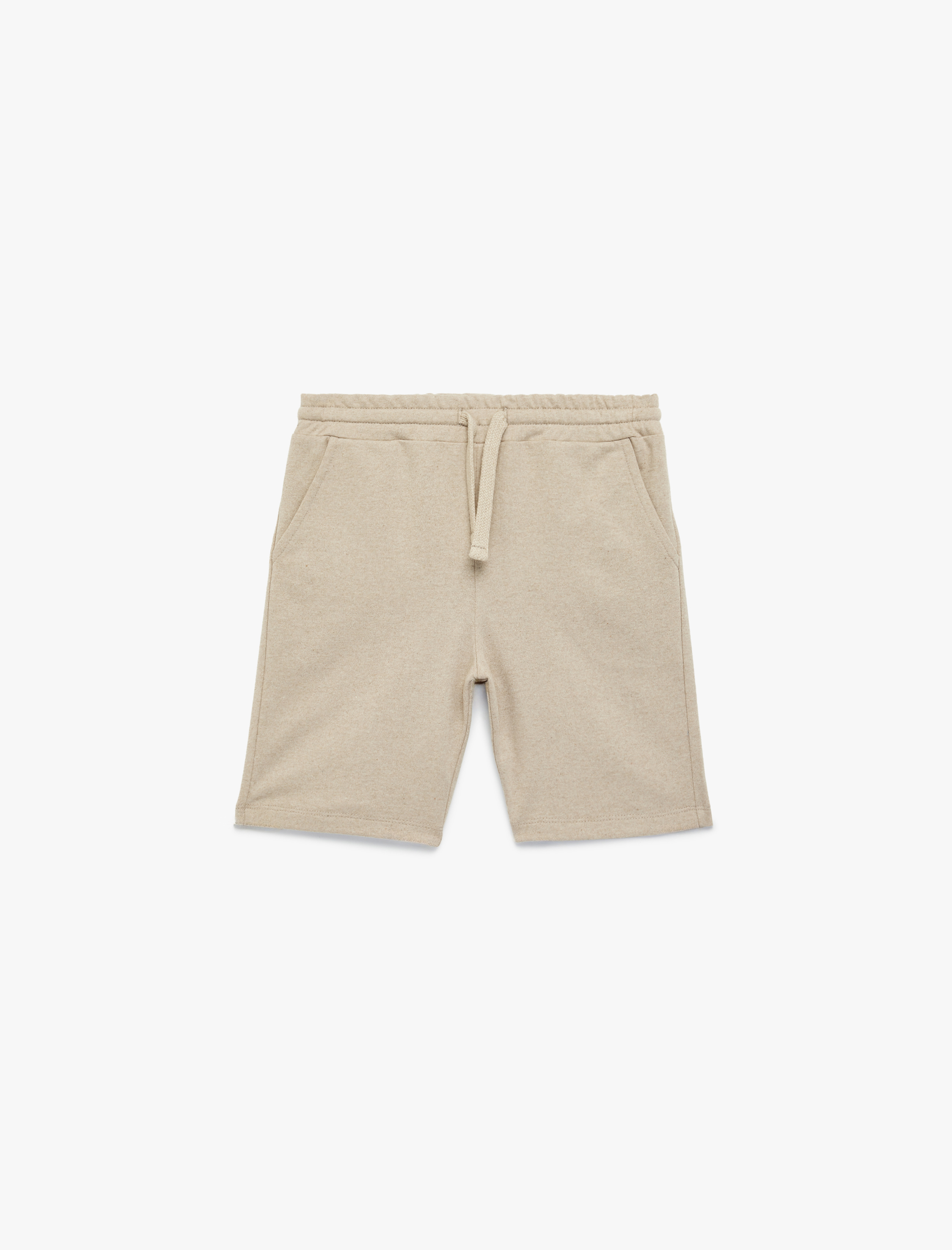  Erkek Çocuk Cepli Beli Bağcıklı Pamuk Karışımlı Basic Şort