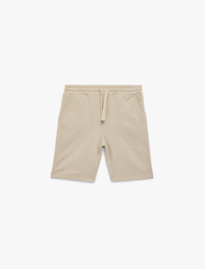 Erkek Çocuk Cepli Beli Bağcıklı Pamuk Karışımlı Basic Şort