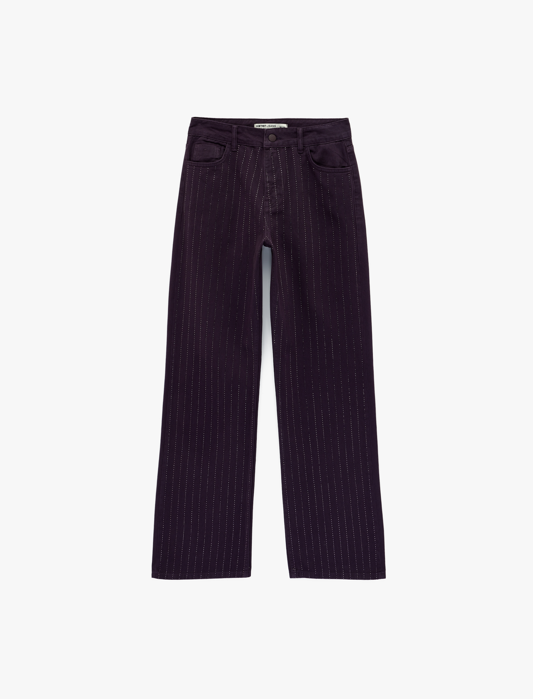   Cepli Taş Detaylı Straight Fit Jean Pantolon - Straight Fit Jean