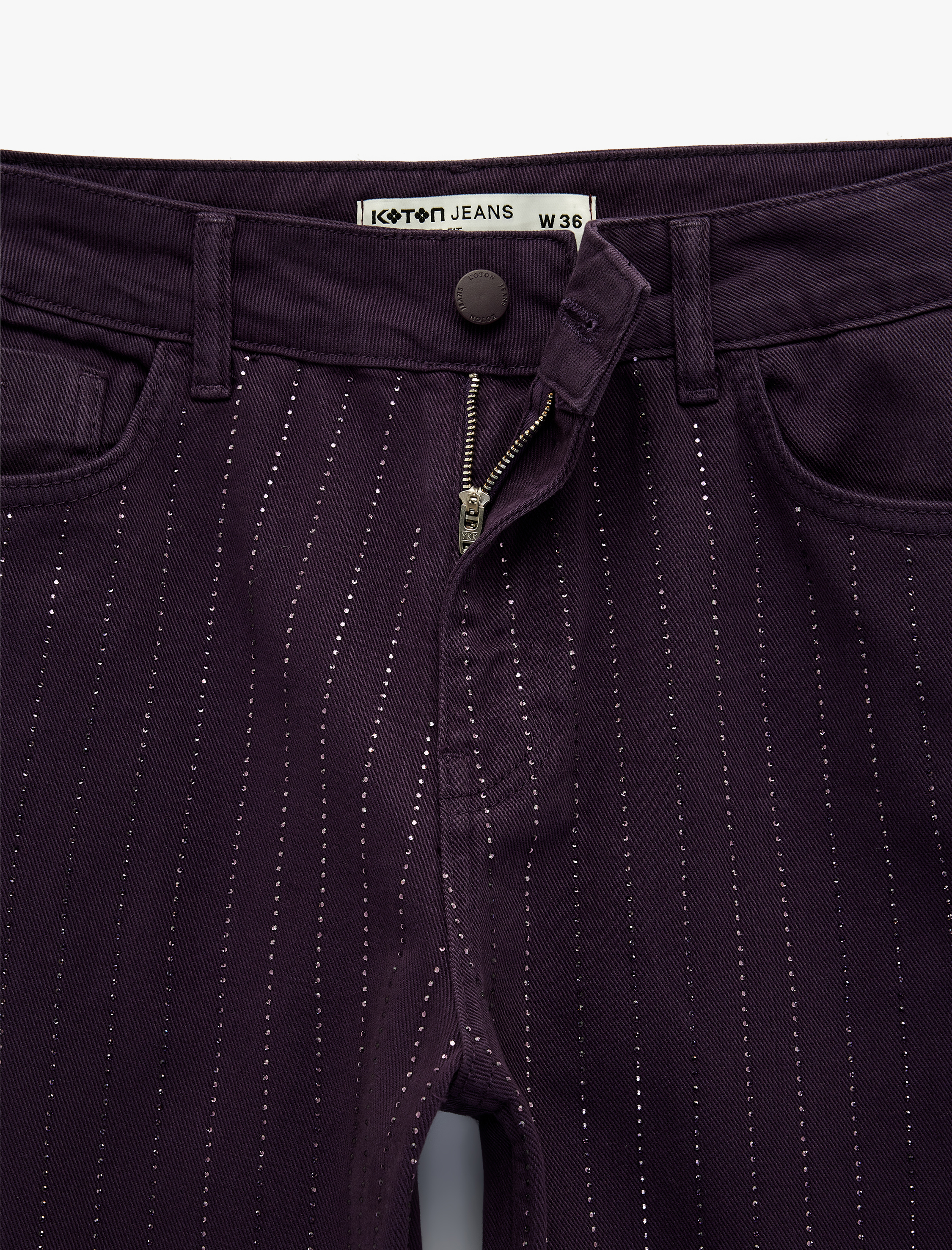   Cepli Taş Detaylı Straight Fit Jean Pantolon - Straight Fit Jean