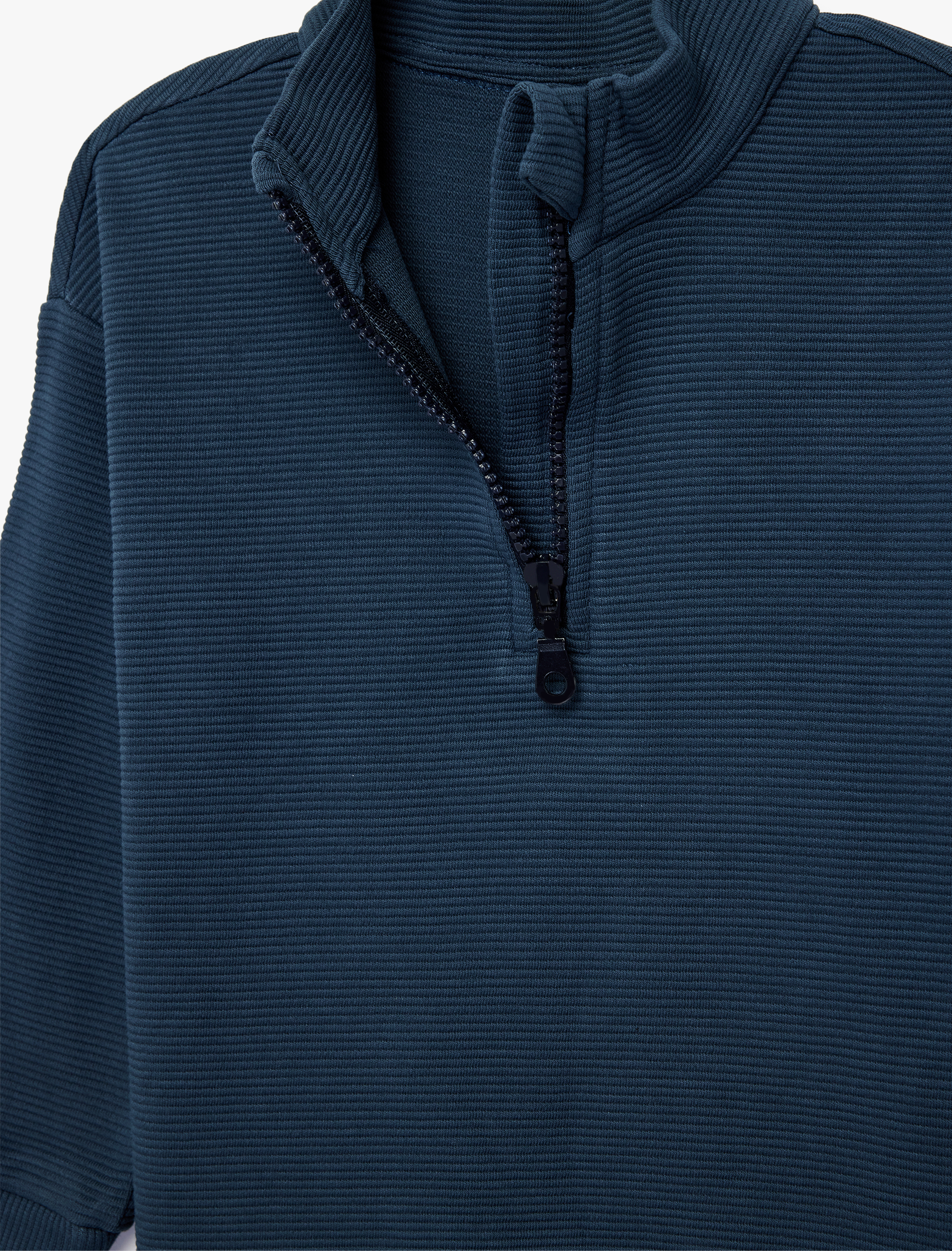  Erkek Bebek Pamuklu Uzun Kollu Dik Yaka Yarım Fermuarlı Sweatshirt