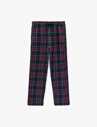 Straight Fit Beli Bağcıklı Pamuklu Dokuma Pijama Altı