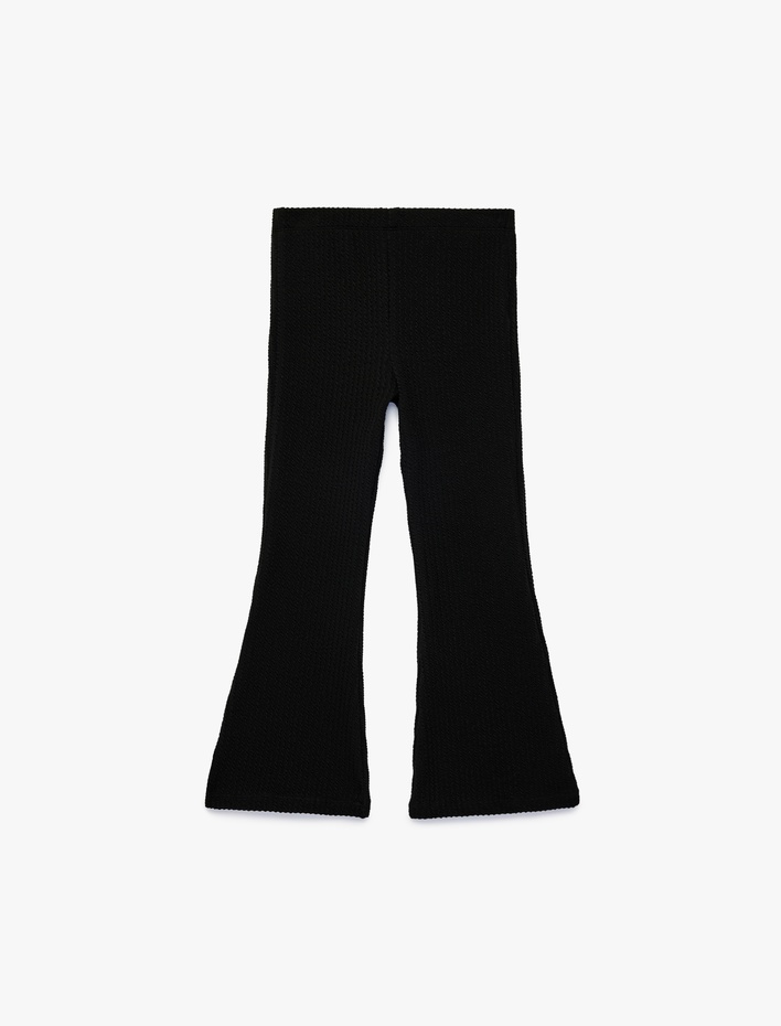 Kız Çocuk Ribanalı Beli Lastikli İspanyol Paça Pantolon