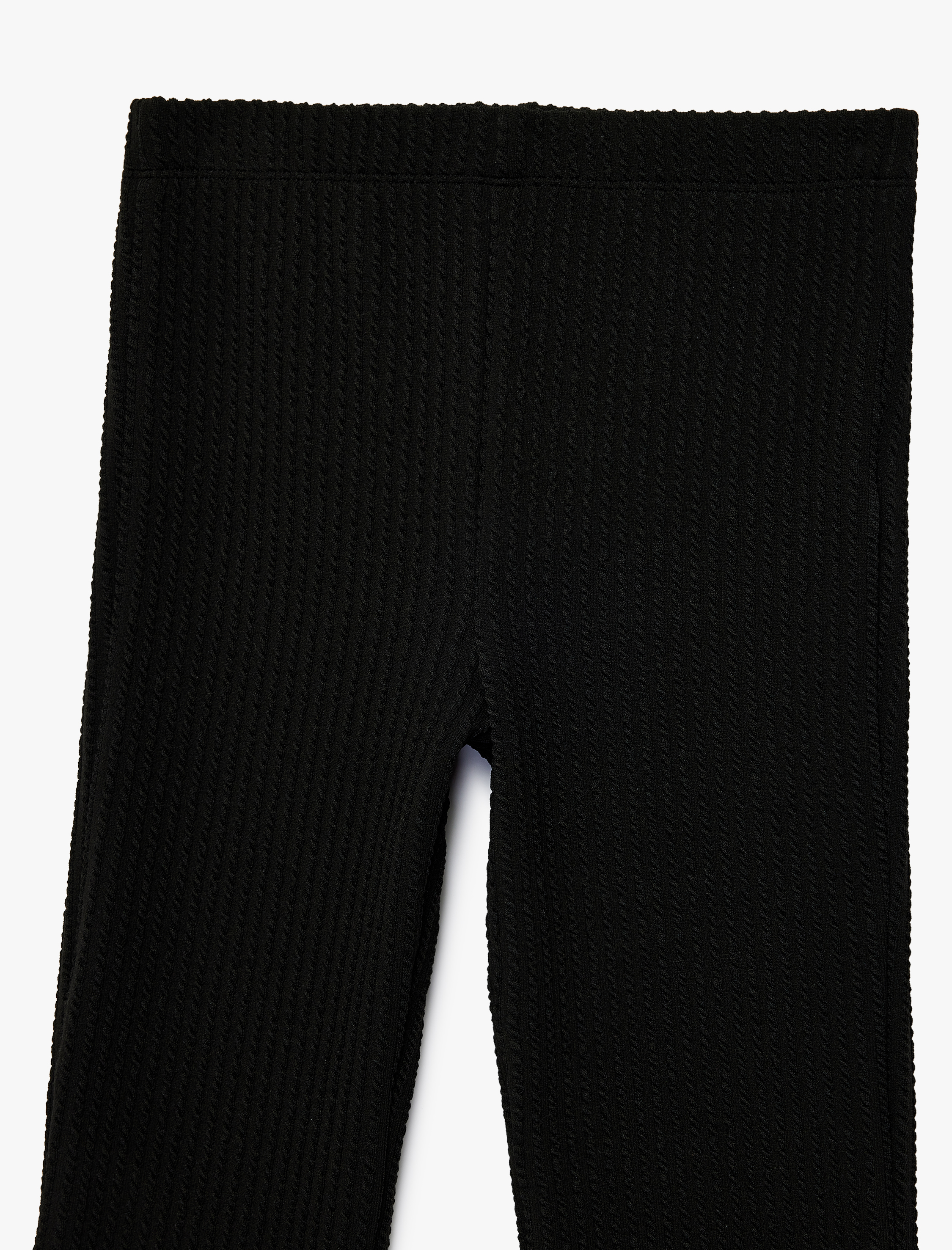  Kız Çocuk Ribanalı Beli Lastikli İspanyol Paça Pantolon