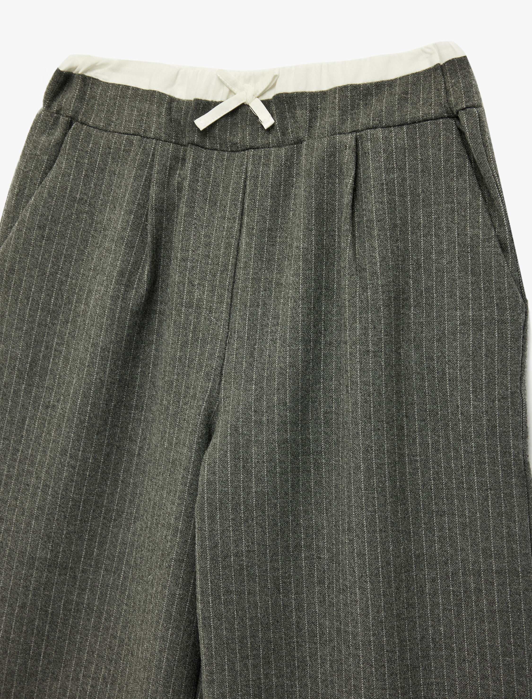  Kız Çocuk Beli Lastikli Geniş Paça Çizgili Pantolon